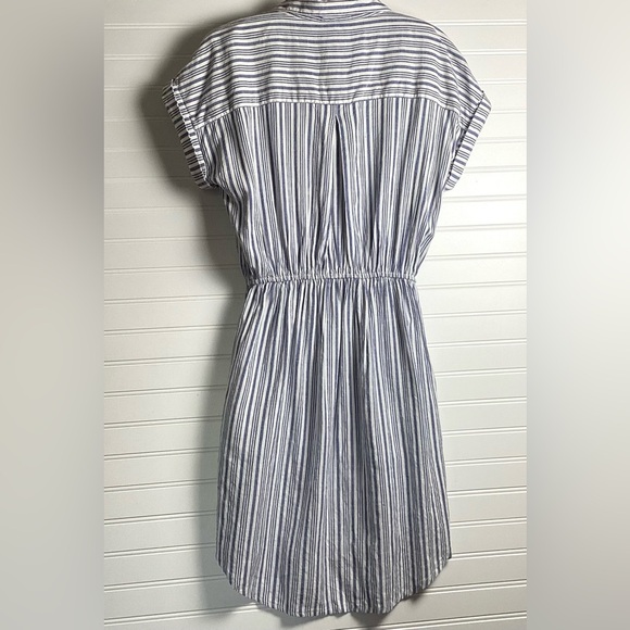 Japna 100% Cotton Striped Shirt Mini Dress Sz L sleeveless button Down Shirt - Picture 4 of 8